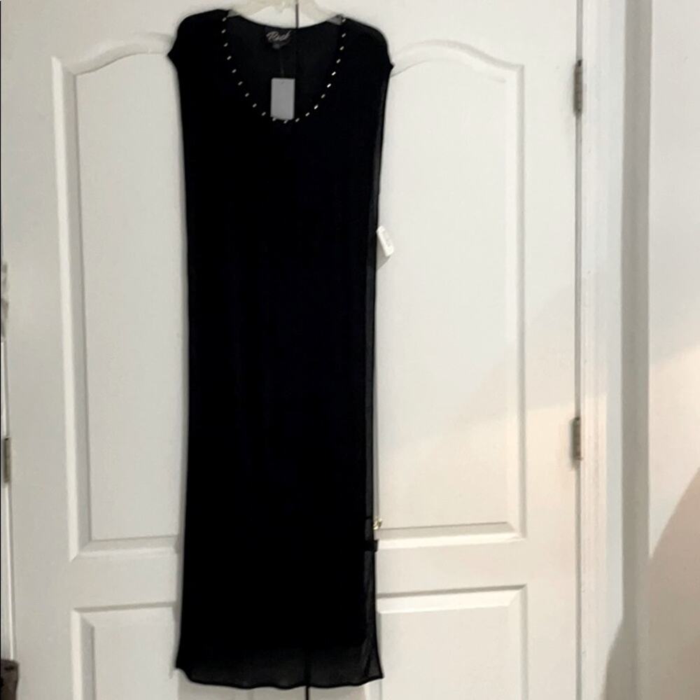 Stella & Jamie s black overdress w/rhinestones NWT